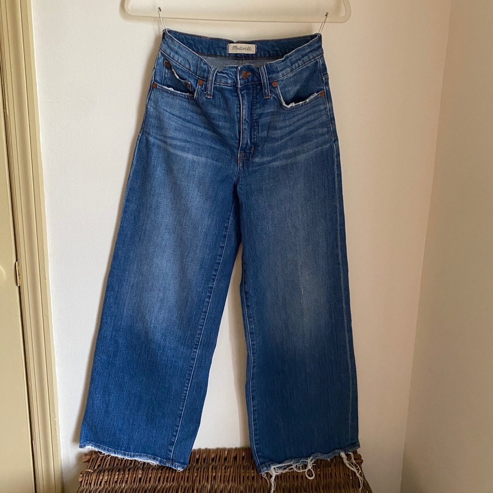 MADEWELL high rise wide leg crop Jean